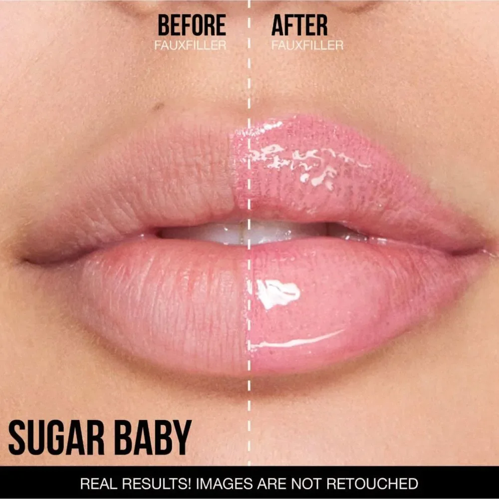 NIB Huda Beauty Faux Filler Extra Shine Lip Gloss in Sugar Baby